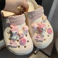 ราคา น่ารัก Sanrio My Melody jibits การออกแบบ Charms ชุด Kuromi jibits Charm Pin Hello Kitty อะนิเมะ jibits ออกแบบผู้หญิงรองเท้าอุปกรณ์เสริมตกแต่ง (24819992031)