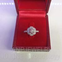 ราคา แหวนเพชรแท้ เพชรกลาง 0.25ตัง น้ำ98 vvs ล้อม 0.46ct น้ำ98 vvs ทอง 3.2กรัม ชุบwhitegold (4267540303)