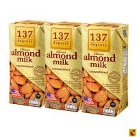 ราคา [Live] 137 ดีกรี น้ำนมอัลมอนด์ยูเอชที 100% สูตรไม่หวาน 180 มล. x 3 ชิ้น (52600534810)