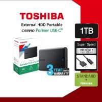 ราคา Toshiba External HDD (1/2/4TB) รุ่น (Canvio Partner Type C) For Mac PC IPad Pro,Tablets USB 3.2 ฮาร์ดดิสพกพา 2.5" (27014457028)