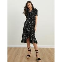 ราคา เดรสยาวคลุมเข่า สีดำลายหัวใจ (23774011228)