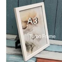 ราคา กรอบรูปแต่งบ้าน TURBO FRAME ขนาดภาพ A3 ( 29.7x42 cm) +กระจกใส+ขาตั้ง หูแขวนผนัง (18889718465)