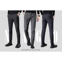 ราคา กางเกงสแล็คผ้ายืด ลายสก็อตสุดเท่ขายาว สไตล์เกาหลี (6015684308)