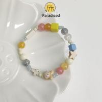ราคา Women Summer Cream Colored Elastic Rope Cute Ceramic Beaded Bracelet Student Cartoon Hand Jewelry Paradised (29922289445)