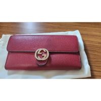 ราคา กระเป๋าสตางค์Gucci Interlocking สีแดงมือสองสภาพดีมาก มีกล่อง (58152693704)