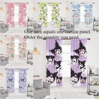 ราคา การ์ตูน Sanrio Kuromi /Hello Kitty /My Melody/รูปแบบยาสูบด้านเดียวพิมพ์ผ้าม่านตกแต่งห้องผ้าม่านกึ่งแสงผ้าม่านประตูพร้อมตะขอ (28622866644)