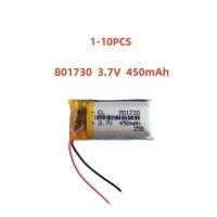 ราคา ชิ้น 1-10 801730 3.7V 450mAh แบตเตอรี่ลิเธียมโพลิเมอร์ LiPo ชาร์จใหม่ได้ สำหรับ MP3 GPS E-books กล้อ (41826337523)