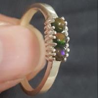 ราคา แหวนโอปอลดำแท้ (Natural black opal ring) size 8 (1121953155)