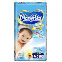 ราคา มามี่โพโค เทป Mamypoko tape extra dry skin รุ่นหนา L34 ชิ้น M40ชิ้น (2498288884)
