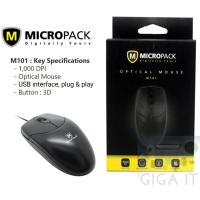 ราคา MicroPack M101 USB Cable Optical Mouse (Black) ประกัน 1 ปี (29916725119)