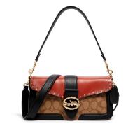 ราคา Coach GEORGIE SHOULDER BAG IN COLORBLOCK SIGNATURE CANVAS WITH RIVETS (#COACH #Coach5605) กระเป๋าสะพายไหล่ สะพายข้าง (20113836163)