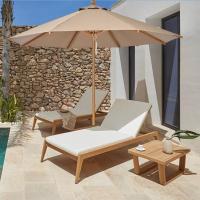 ราคา ร่มชายหาดกลางแจ้ง ร่มกลางสระว่ายน้ำวิลล่า ร่มกันแดดลายไม้เทียมจากบูติก ร่มกันแดดชายหาดกันลมหนา (44303516847)