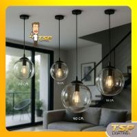 ราคา TSP Lighting |โคมไฟห้อย โคมไฟติดเพดานแก้วใสทรงกลม ตกแต่งห้องนั่งเล่น สไตล์โมเดิร์น โคมไฟตกแต่งบ้าน (27485407477)