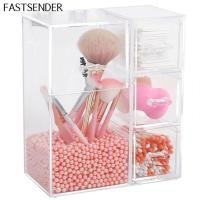 ราคา กล่องใส่แปรงแต่งหน้า พร้อมลิ้นชักเก็บของ 3ช่อง ที่เก็บ แปรงแต่งหน้าและช่องเก็บสำลี กล่องเก็บคัตตอนบัต FASTSENDER (3650278248)