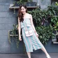 ราคา พร้อมส่ง เซท เกาะอก+ กระโปรงกระดุมหน้า ยางยืดหลังทั้งเสื้อและกระโปรง งานป้ายห้อย แบรน NICHA จ้า รับประกันคุณภาพ (1173776735)