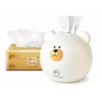 ราคา กล่องใส่กระดาษทิชชู่ (ทรงกลมหน้าหมีขาว) กล่องเก็บทิชชู่ ที่ใส่กระดาษทิชชู่ สีขาว (28779362178)
