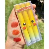 ราคา เซตลิป 1เซตได้ 3แท่ง 3โทนสี(ปิกาจู แท่งเหลือง) (40469131630)