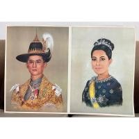 ราคา ภาพพิมพ์พระบรมฉายาลักษณ์ในหลวงรัชการที่9 และพระราชินี แบบไม่ตัดแยก หายาก รับประกันเก่าแท้ บูชาใส่กรอบแล้วสวยมาก (21218505652)