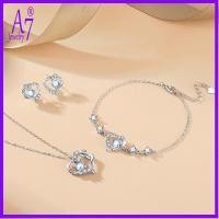 ราคา สร้อยข้อมือต่างหูสร้อยคอมูนสโตนหัวใจดีไซน์เฉพาะ RXW2112 (52604704224)