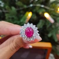 ราคา แหวนทับทิม ล้อมเพชรCZ (57653774676)