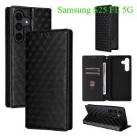ราคา Flip Casing สําหรับ Samsung S25 FE Galaxy S25 + S25 Edge S25 Plus S25FE S25Edge S25Ultra 5G 4G หรูหราหนังตารางเคสโทรศัพท์ช่องใส่การ์ดกระเป๋าสตางค์วงเล็บปลอกกันกระแทกป้องกัน (43607018144)
