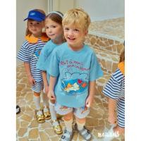 ราคา 【พร้อมส่ง】ผ้า Sorona นุ่ม เบา เย็น RIS KIDS bebe summer IKS2390 Fish and Meow Set ชุดเสื้อยืดกางเกงขาสั้นเด็ก (42602287586)