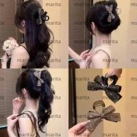 ราคา กิ๊บติดผมโบว์ มารี , โบว์เพชรเรียบง่ายหรูหรา, คลิปผมหางม้าสูงเพชรเต็มโรแมนติกหรูหราสวมใส่ทุกวัน (48804228940)