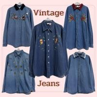 ราคา [up8/12/68] Vintage Jeans เสื้อยีนส์วินเทจ เสื้อยีนส์ปักลาย ดอกไม้ เสื้อยีน เสื้อยีนปักลาย เสื้อคลุมยีนส์ เสื้อคริสต์มาส (28925425836)