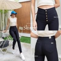 ราคา [ ลด15% โค้ด8BENZR ] สกินนี่ป้ายทอง สักหลาดกระดุม5เม็ด (S-4XL) ขายาวเดฟกระดุมใช้งานได้จริง กางเกงแฟชั่นกางเกงทำงาน (11386043857)