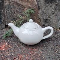 ราคา [เซรามิก] เครื่องลายครามสีขาวหม้อชาน้ําเต้ากลมเล็ก (42463510558)