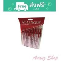 ราคา ปากกา ปากกาลูกลื่น ปากกามีปลอก สีแดง 0.5 มม. แพ็ค 12 แท่ง Lancer Spiral 825 (3362152102)