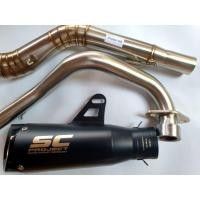 ราคา คอท่อ Exciter 150 ขนาด 2 นิ้ว พร้อมปลายท่อ SC Moto GP สีดำ เสียงดีงานสวย (26234984399)