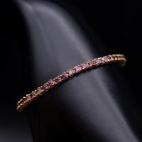 ราคา สร้อยข้อมือพลอยโกเมนแท้สีม่วงหรือพลอยโรโดไลท์(Rhodolite)เรือนเงินแท้92.5%ชุบทองยาว18ซม สามารถตัดหรื (26768340333)