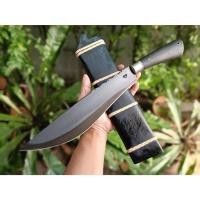 ราคา มีดเหน็บ มีดอีเหน็บ E-nep มาเชเต้ machete มีดแคมป์ มีดเดินป่า มีดทำสวน ใบ 11.5” ตีร้อน ผิวรมดำ ด้ามไม้ประดู่-ฝักสักรมดำ (42854074339)