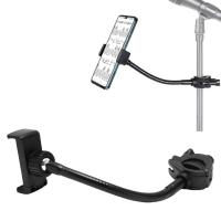 ราคา Houglamn Houglamn ขาตั้งไมโครโฟนผู้ถือโทรศัพท์ยืดหยุ่น GOOSENECK ไมโครโฟนสมาร์ทโฟน Mount สำหรับการแสดงดนตรี Fit 2.24-3.7 นิ้ว (44078505770)