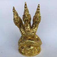 ราคา พญานาค 3 เศียร นาคแกะสลัก ติดทองเปลว สีทอง ขนาด 8x8x15 ซม. นาคไม้แกะสลัก นาคมงคล สัตว์มงคล ของประดับตกแต่ง เสริมบารมี (13412890299)