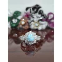 ราคา แหวนเงินเทอร์คอยส์แท้ 925 Silver Ring Natural Turquoise 925 น้ำหนักโดยประมาณ 5.2 กรัม (45250942046)