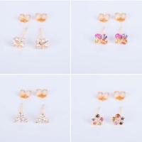 ราคา ต่างหูทองหุ้มเพชร CZ หุ้มทองแท้ 100% (7931608895)