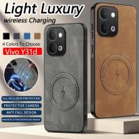 ราคา สําหรับ Vivo Y31d Y21d Y31 Y21 d VivoY31 DY 31d VivoY31d 4G 5G 2026 Napa-textured แม่เหล็กดูด PU ซิลิโคนหนังเคสโทรศัพท์เลนส์ป้องกันกันกระแทกปกหลัง (40928284766)