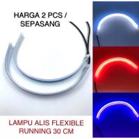 ราคา 30 ซม.Slim ยืดหยุ่นคิ้ว DRL โคมไฟ 2 สี Led Sen วิ่งสีเหลือง Dusk Blue กันน้ํา Universal Vario Beat Scoopy Aerox Lexi Pcx Honda Yamaha Suzuki DLl (53100312539)