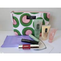ราคา กระเป๋าเครื่องสำอาง CLINIQUE : marimekko for Clinique ผ้าพื้นขาวลายวงกลมสีเขียวชมพู ขนาด 9x6 นิ้ว (6303800288)
