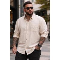 ราคา KEMEJA Tom Tailor เสื้อเชิ้ตธรรมดาขนาดใหญ่สําหรับผู้ชาย (48854017684)