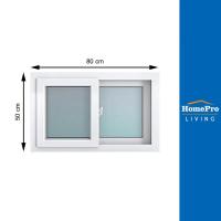 ราคา HOFFEN หน้าต่างบานเลื่อน UPVC S-S มุ้ง 80X50 ซม. สีขาว จัดส่งโดย HomePro (24761601571)