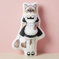 ราคา หมอนไดคัทสกรีนรูป พิมพ์2ด้าน ตุ๊กตา Pillowdoll ของขวัญวันเกิด หมอนน้องแมว French Maid Cat Ragdoll แร็กดอลล์ (52854074497)