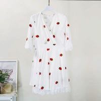 ราคา มินิเดรสผ้าสปันปักลาย (2344653120)