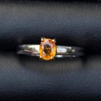 ราคา แหวนพลอยบุษราคัมน้ำทองบางกะจะ(Yellow Sapphire) เรือนเงินแท้ 92.5% ชุบทองคำขาว ประดับข้างพลอยบุษราคัม ไซด์นิ้ว 50 หรือเบอ (23126769673)