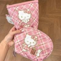 ราคา Kitty Kitty Kitty Storage Bag กระเป๋าเครื่องสําอางแบบพกพา Outing กระเป๋าใบเล็กเย็บปักถักร้อยน่ารัก Retro ลายสก๊อต (45805174919)