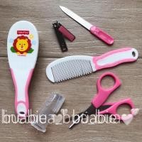 ราคา เซ็ต 6 ชิ้น อุปกรณ์ตัดเล็บ กรรไกรตัดเล็บ แปรงหวีผม แปรงนวดเงือก เด็กอ่อน ทารก Fisher-Price สีชมพู ฟ้าเขียว (7047911712)
