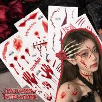 ราคา คอสเพลย์ Masquerade Party Decor - กันน้ําสมจริง Body Art Tattoos Decals - สยองขวัญรอยแผลเป็นแผลแต่งหน้าสติกเกอร์ - ฮาโลวีนชั่วคราว Tattoo สติกเกอร์ - สยองขวัญ Props (25983677350)