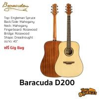 ราคา Baracuda D200 Acoustic Gutiar กีต้าร์โปร่ง กีต้าร์อคูสติก บาราคูด้า ทรง Dreadnought 40" (8678450116)